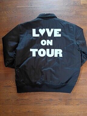 Harry Styles Love On Tour Silk Crew Bomber Jacket Size XL/XXL Our Lady Of Rocco